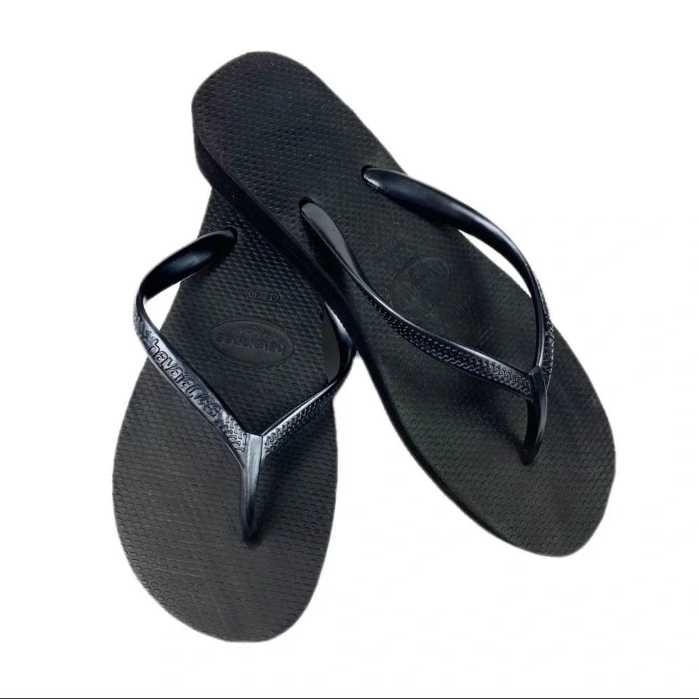 Havaianas Mens Black Flip Flops Size 7/8 (39-40)